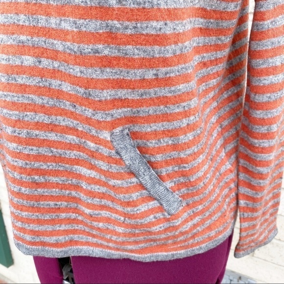 Joie Orange & Gray (Grey) Wool Cashmere Hoodie Sweater Size Small - Picture 9 of 14